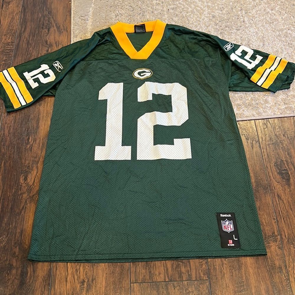 Reebok NFL Arron Rodgers Green Bay Packers Football Jersey size L in EUC
